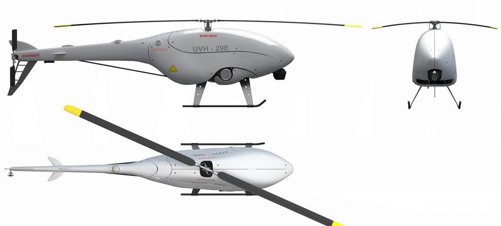 Helicopter UVH-29E APPLICATIONS The carrier UVH-29E is used for: Video surveillance and monitoring Delivery and autonomous transporting of the payload up to 5 kg Signal jamming Signal range extension