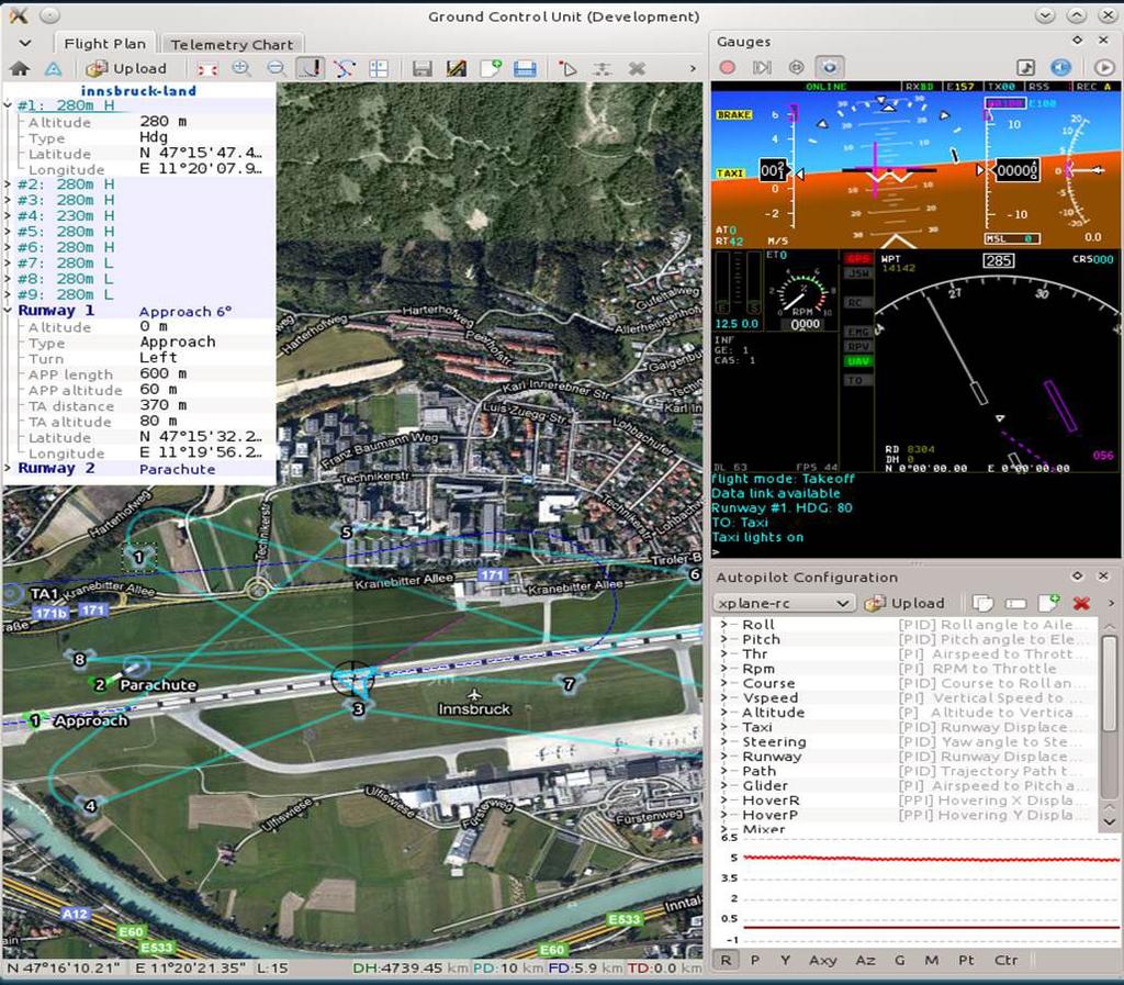 The software and automatic control system OPERATING SOFTWARE OF UNMANNED AERIAL COMPLEX OS Operating system AP9.0: The software is developed by UAVOS.