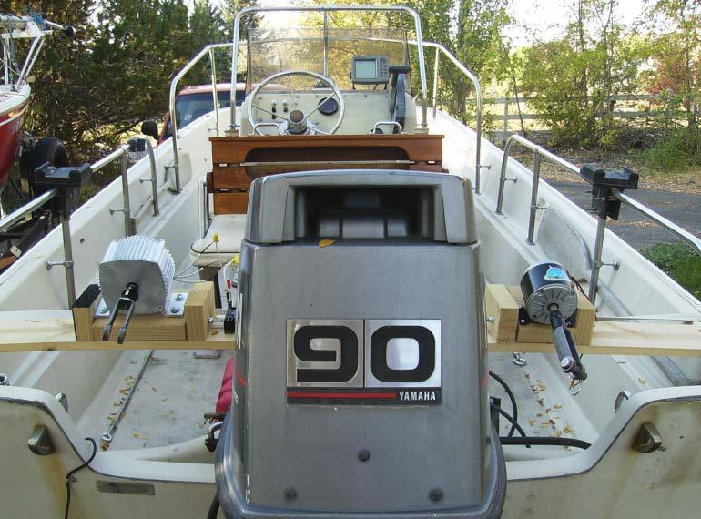 10 Figure 8. Mounting of the alternator and generator for open-water scenario. The first on-water tests were conducted during the fall on a small reservoir.