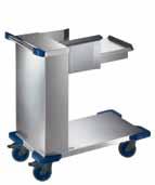 Tray dispensers With synthetic castors, corrosion-resistant in compliance with DIN 18867-8 Castors with 125 mm dia.