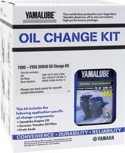 Outboard Oil Change Kits Yamaha s oil change kits are designed for the mobile service dealers to provide an easy, all in one oil change package. They re also perfect for the do-it-yourself customer.