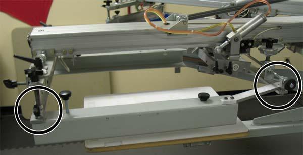Attach the head support rod: The Lawson Trooper-PC Automatic Printing Press Remove the nut from the top support platform and