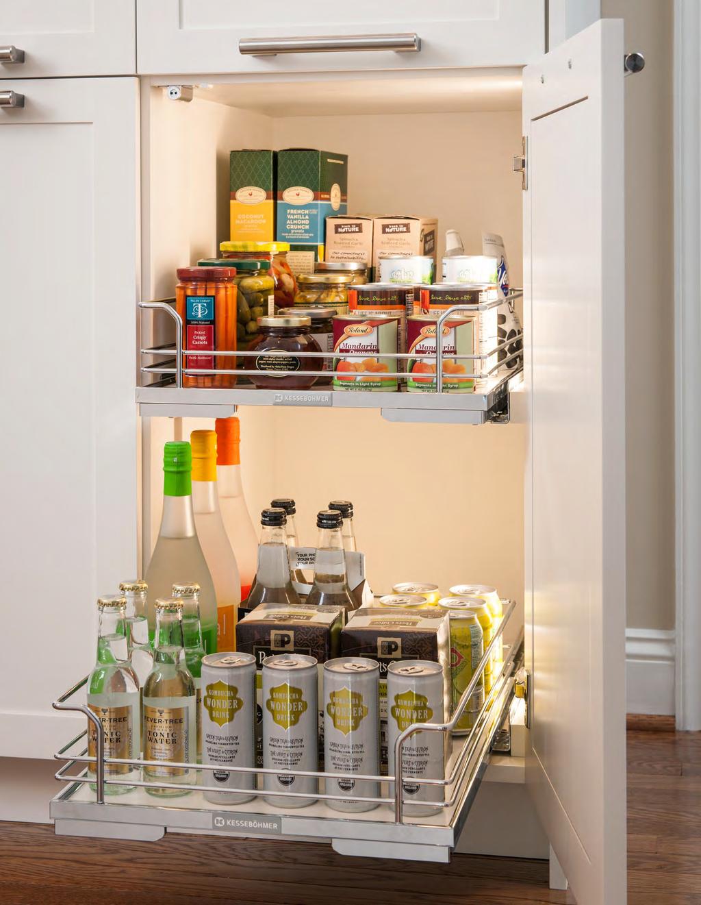 With rollout shelves that install easily with any undermount