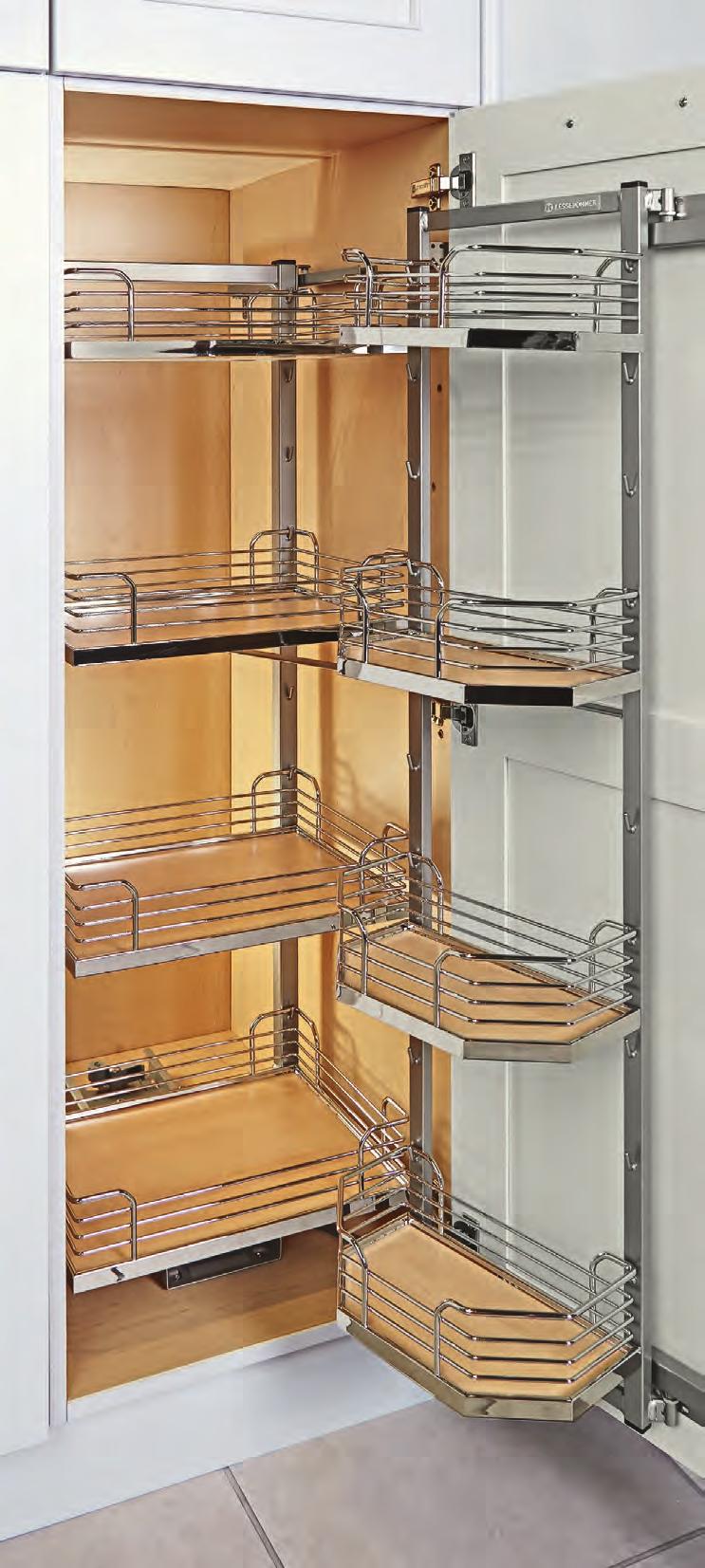 TANDEM PANTRY Technical Information B B ARENA champagne/maple Notes: works with overlay and inset doors shelves should be positioned above or below door hinges minimum internal height 60" for