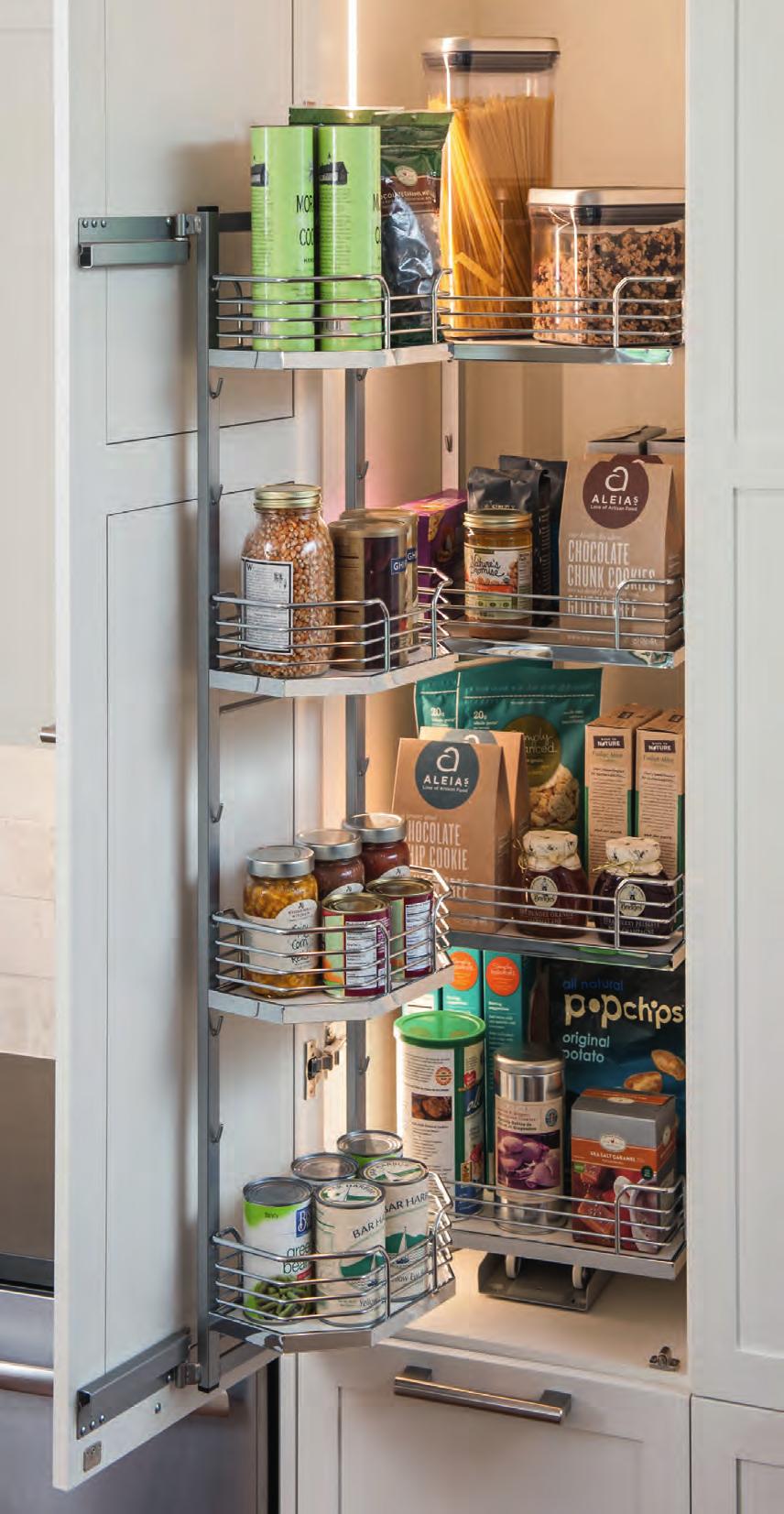 WITH TANDEM PANTRY, ONE PULL AND THE INTELLIGENTLY DESIGNED SHELVES AT THE REAR