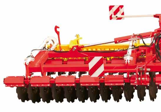 For high output TERRADISC T Folding trailed disc harrows Folding versions of the mounted and trailed disc harrows with working widths of 13.12' and 19.69' / 4.0 m to 6.0 m have a transport width of 9.