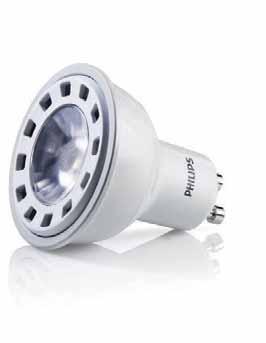 Accent and general lighting Philips LED Indoor PAR16, PAR16 GU10 and PAR20 Lamps provide intensity and punch in a compact size.