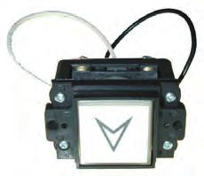 square button insert marked with arrow APB-1A-ARROW and contact actuator cam for square buttons APB-7A. Specify marking i.