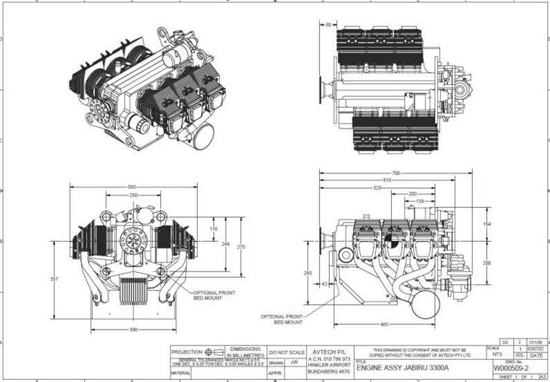 7 3.16 3300 Dimensions Figure 4 3300 Engine Dimensions 3.