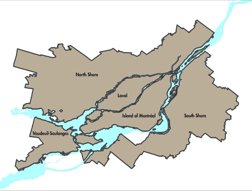4 Map Boundary of the Montréal Census Metropolitan Area*(CMA) Click on the name of the desired large area in order to access the map and related