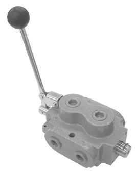 MODEL DS DOULE SELECTOR VLVE The PRCE valve model DS is a manual 6-way 2 position double selector valve. This valve will divert the flow going to two separate hydraulic circuits.