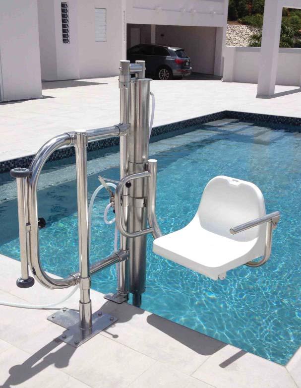 Poollift DOLPHIN DOLPHIN Appealing design in stainless steel The unique solution for independent access to your swimming pool The poollift Dolphin is a valuable aid to get you in or out of a swimming