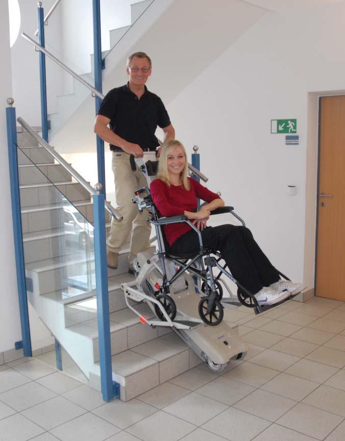 Stairclimbers COLLECTION Special stairclimber SA-3 carries all types of manual wheelchairs STAIRCLIMBERS Choose from our selection of unique stairclimbers A stairclimber offers a cost effective