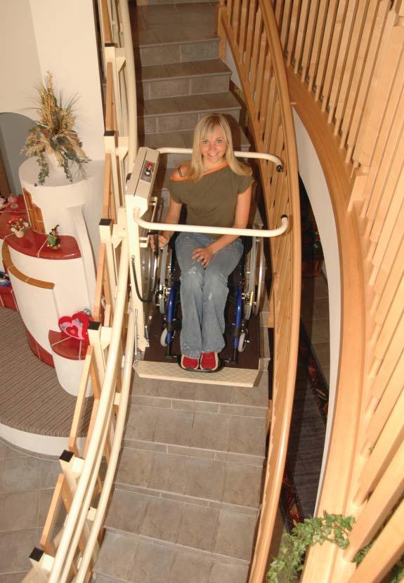 The drive without batteries allows for very long rail lengths Narrow spiral staircases pose no problem for the Omega rail system Main advantages of the OMEGA