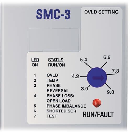 setup DIP switches allow for easy, precise, and secure setting of the start/stop profile, overload