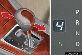 S mode S mode allows the driver to select the shift range manually based on driving conditions. Shift the shift lever to S.