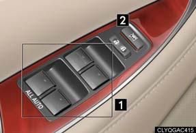 Power Windows 1 2 Power window switches To open: press the switch. To close: pull the switch up. Fully pulling up and releasing the switches causes the windows to close fully.