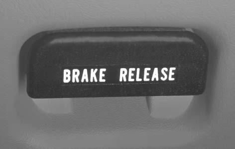 Parking Brake The parking brake is located near the bottom of the instrument panel on the driver s side of the vehicle.