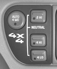 Shifting from 4LO to 4HI or 2HI To shift from 4LO to 4HI or 2HI, your vehicle must be stopped or moving less than 3 mph (4.8 km/h) with the transmission in NEUTRAL (N) or the clutch pedal engaged.