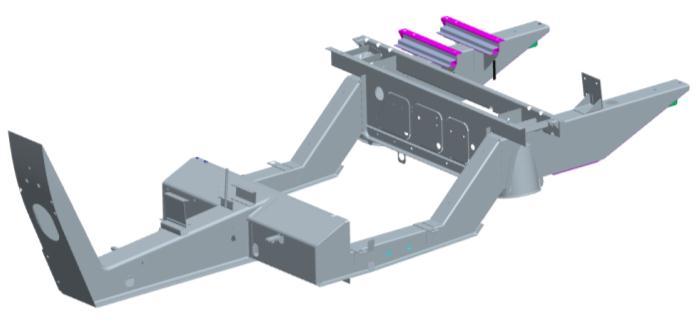 Fig. 2 shows the 3D model of the three wheeler chassis. Modeling of the chassis is done using modeling software Creo/Pro-E (version 5.0). The members of the chassis have box section. Fig.