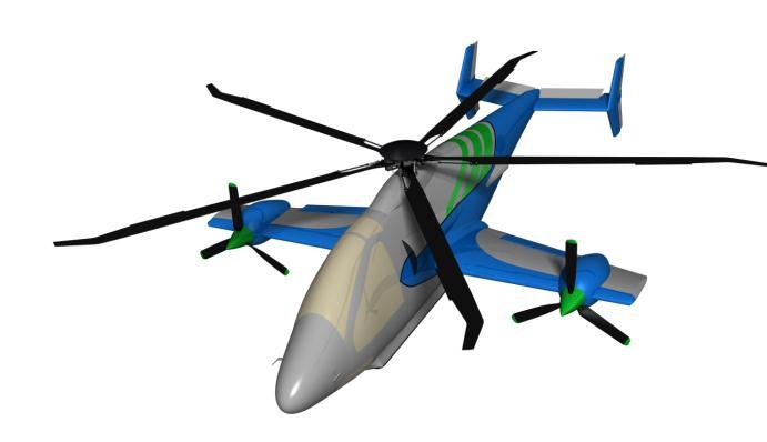 mechanical complexity of the transmission allows the rotor to be slowed for the vehicle to achieve high forward flight speeds.
