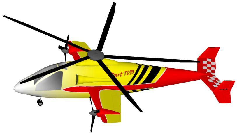 helicopter trim analysis, showed that it would not be efficient to completely eliminate differential pitch from the control scheme at high airspeeds.