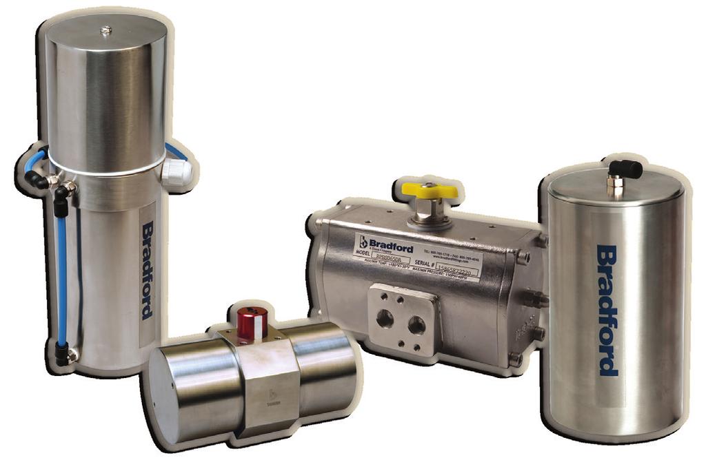 electro-pneumatic positioners Stainless Steel Actuators can actuate all butterfly and ball valves with Bradford