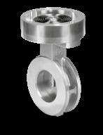 Using a spiral spring which compensates for the play in combination with the actuator IC 40, it is possible to move the valve disc to the required angle with almost zero