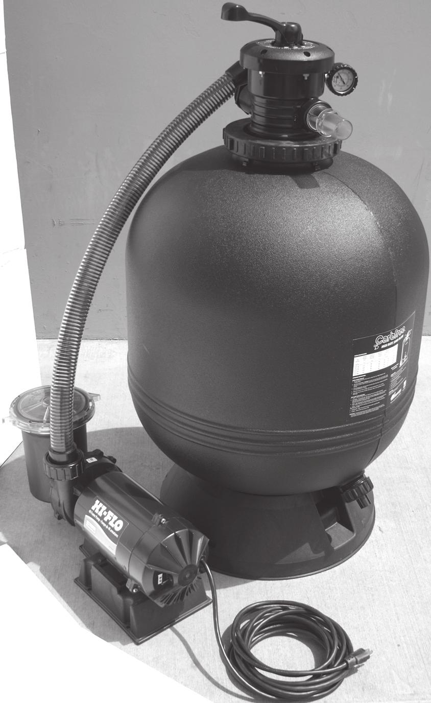 CSA / Carefree Sand CSA Systems DELUXE SYSTEM Large filter with extra sand-holding capacity Top-of-the-line Supreme High Performance Pump Union connection on multi-port for easy installation