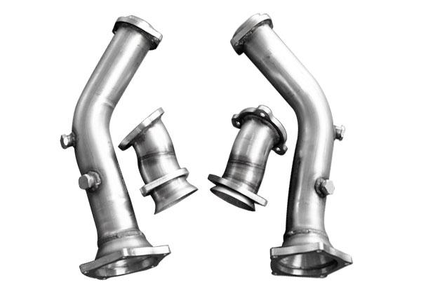 Exhaust systems sport rear muffler 4tailpipes for Porsche Cayenne Diesel 958 in V2A stainless steel performance including connecting pipe and attachment parts with each two round stainless steel