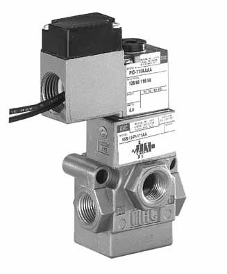Large 3-Way IN-Stock MAC Valves 55 Series Individual Valves AA OPTION Jm OPTIOn NC NO 55 Series dimensional drawings are located on page -1 Operating Pressure: 5-150 psi Note: External Pilot (see
