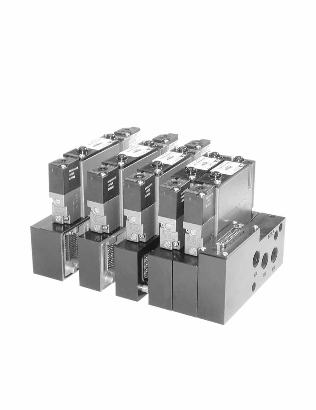 9 Series MAConnect with Sub D 9 Series Manifold Base MAConnect 3/8" NPTF Cylinder Inlet and Exhaust Ports For Valve Selection See page -3 9B-000-CJ3 Single Solenoid, Middle, Positive Common