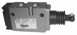 Cam Roller Lever Operated Palm Button 1800 Series Manual Valves, 1/4" NPT CV 180001-11 - 0014 1.1 Lever Cam Roller, Parallel to Ports 180001-11 - 001 1.