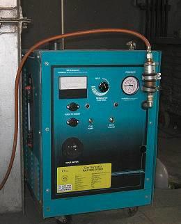 The HRG is generated by an industrial portable apparatus placed in the furnace vicinity.