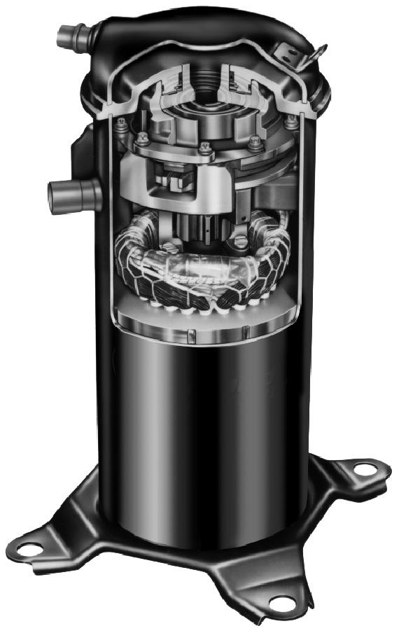 G FEATURES COMPRESSOR Scroll Compressor Compressor features high efficiency with uniform suction flow, constant discharge flow, high volumetric efficiency and quiet operation.
