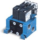 Direct solenoid and solenoid pilot operated valves Series 45 Function Port size Flow (Max) Manifold mounting Series 4/2 M5 - G1/8 200 Nl/min stacking OPERTIONL ENEFITS 1.
