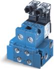 Direct solenoid and solenoid pilot operated valves Series 45 Function Port size Flow (Max) Manifold mounting Series 4/2 M5 - G1/8 110 Nl/min sub-base non plug-in OPERTIONL ENEFITS 1.
