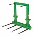 Tines Dual Round Bale Spike/Single Bale Fork AB14 The AB14 features two 53 in. (134.6 cm) tines and two 28 in. (71.1 cm) tines that let you pick up two 6 ft. round bales or one 4 x 8 ft. (1.22 x 2.