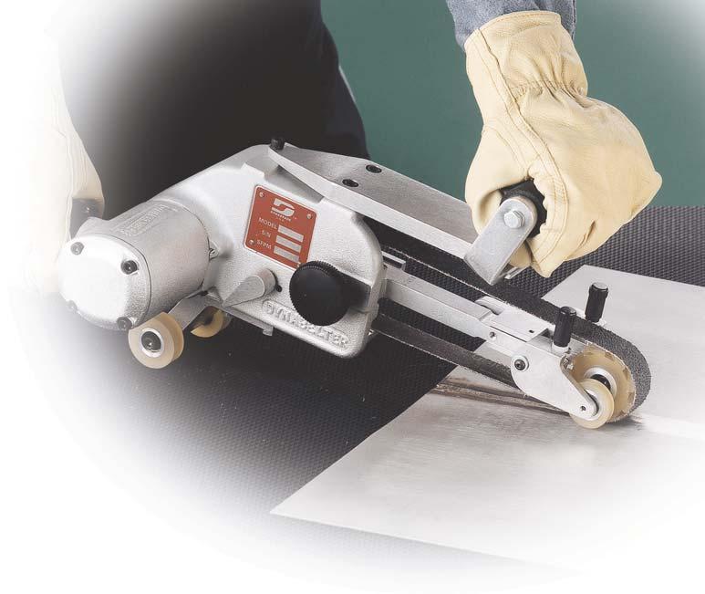 Dynabelter Accu-Grinder Air-Powered Abrasive Belt Tool with Adjust-A-Wheel Grinds Welds Flat, Without Undercutting Efficiently