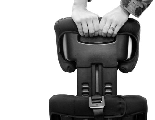 Installing the seat in your vehicle ADJUSTING HEADREST PUSH DOWN TO LOWER The