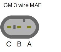 GM 3 wire MAF (1994-2000) A = MAF Sensor Signal