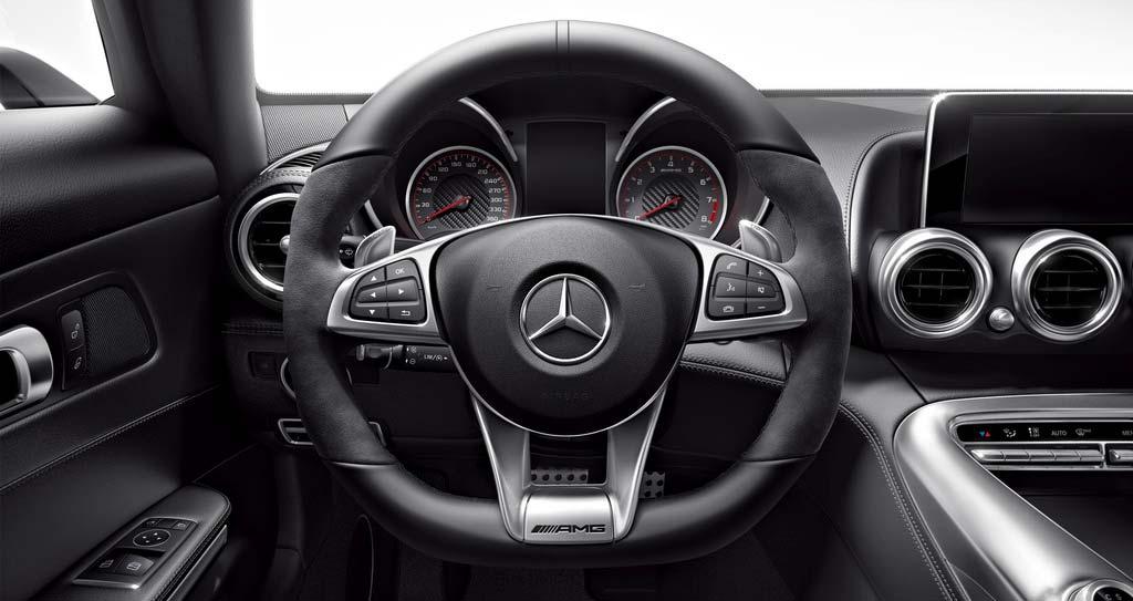 AMG GT and AMG GT S AMG Performance Steering Wheel Variants Nappa Leather (L6J) Standard on AMG GT Standard on AMG GT S Nappa Leather with