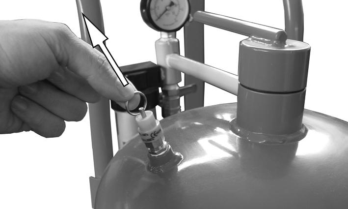If leaks are observed, release the pressure from the tank and repair leaks immediately. 6. Press and hold the trigger until air is flowing through it. 7.