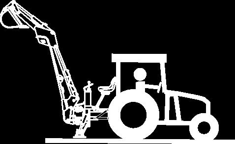 Tractor wheel contact with any wash out, drop off or the ground obstruction with a raised Backhoe could result in the tractor tipping over and causing serious bodily injury.