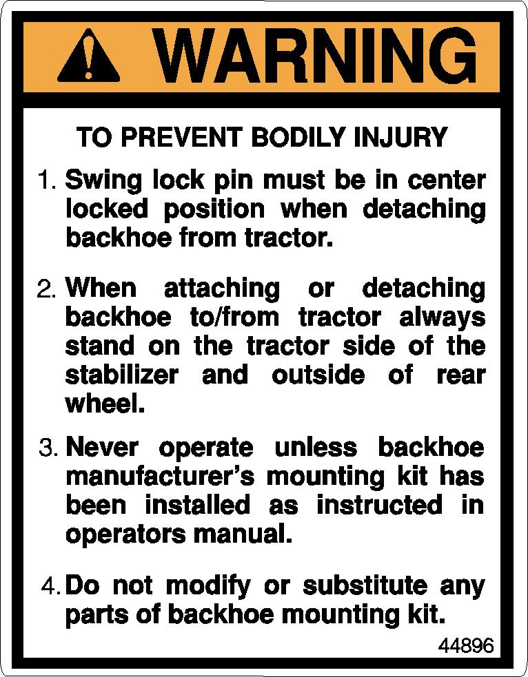 SAFETY Note: Safety decal
