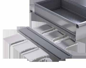 divider assortment 150 mm Material number Type short description R961000564 DRAWER MODULE TS-MC-DS150 The 150 mm height of   Six transverse division components can be attached suspended in the middle