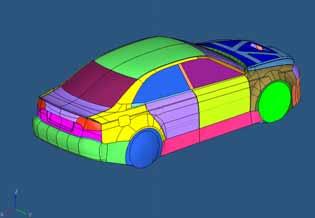 CFD-Simulations Design of the Air-Outlet in the Hood Preparation of the FE shell model: Import of CATIA data of the body (half model) Creating different collectors for better model handling Filling