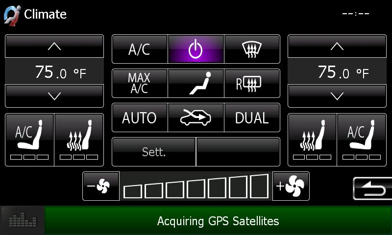 FEATURES - CLIMATE FEATURES - CLIMATE CLIMATE Access And Display Climate Screen In the My Car submenu, press on Climate to display information about the climate controls.