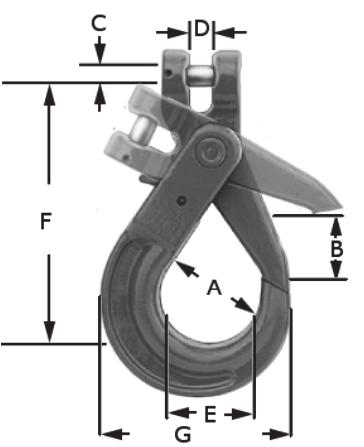 VGD Grade 80 Self Locking SL Hooks Easily attaches to Grade 80 chain with pin and cotter. The latch on this hook automatically closes when pulling force is applied.
