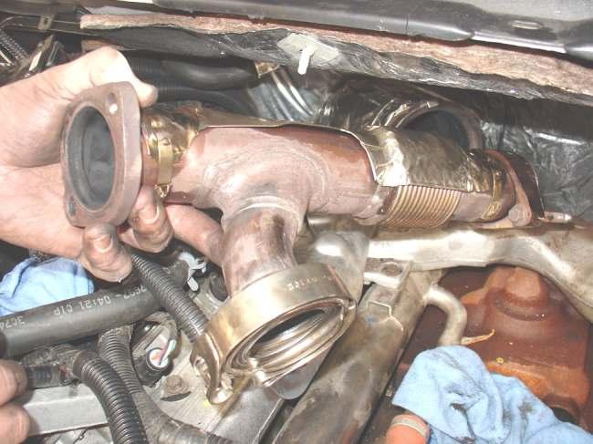1 Step 13: Unbolt up-pipe from EGR cooler and remove